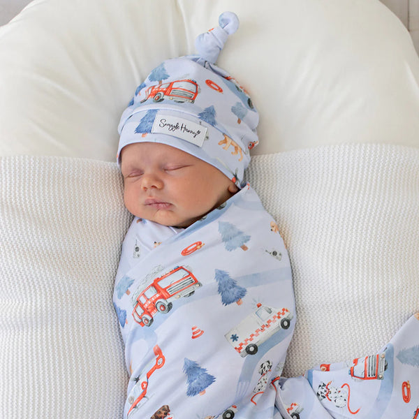 To The Rescue Organic Jersey Wrap & Beanie Set - Snuggle Hunny
