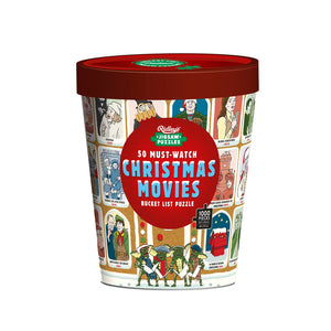 Ridleys Bucket List Puzzle:50 Must - Watch Christmas Movies-1000pc Red - IS Gift