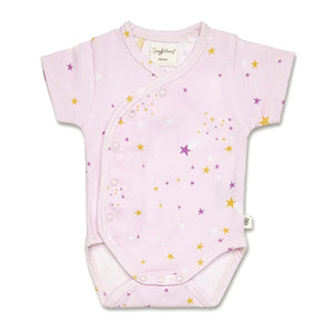 Twinkle Short Sleeve Organic Kimono Bodysuit - Snuggle Hunny