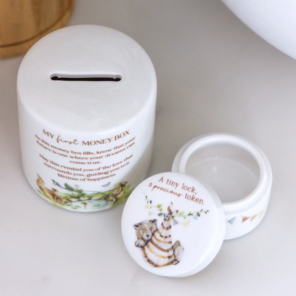 Tiny Wonders First Curl Ceramic Keepsake Box - Splosh