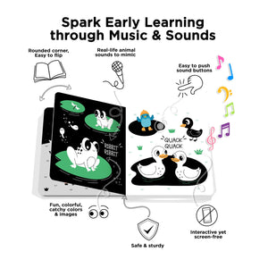 Musical Book - Black & White Animals - Ditty Bird