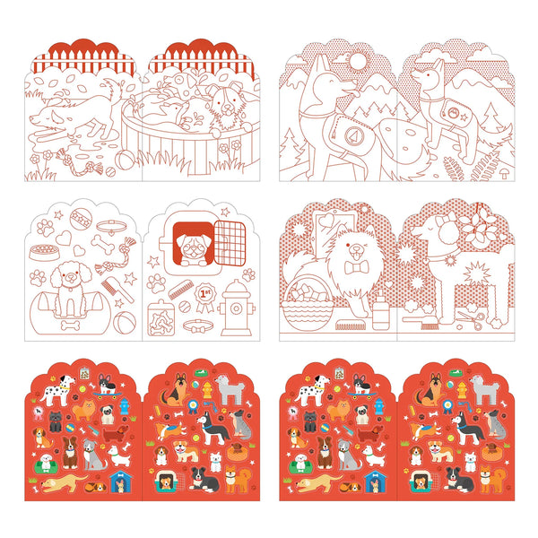 Colouring Book with Stickers - Dogs - Petit College