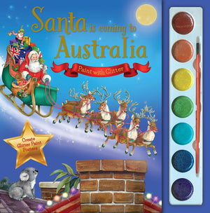 Santa Comes to Australia Paint with Glitter Book - Hardie Grant