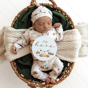 Vintage Cars & Bronze Reversible Milestone Cards - Snuggle Hunny