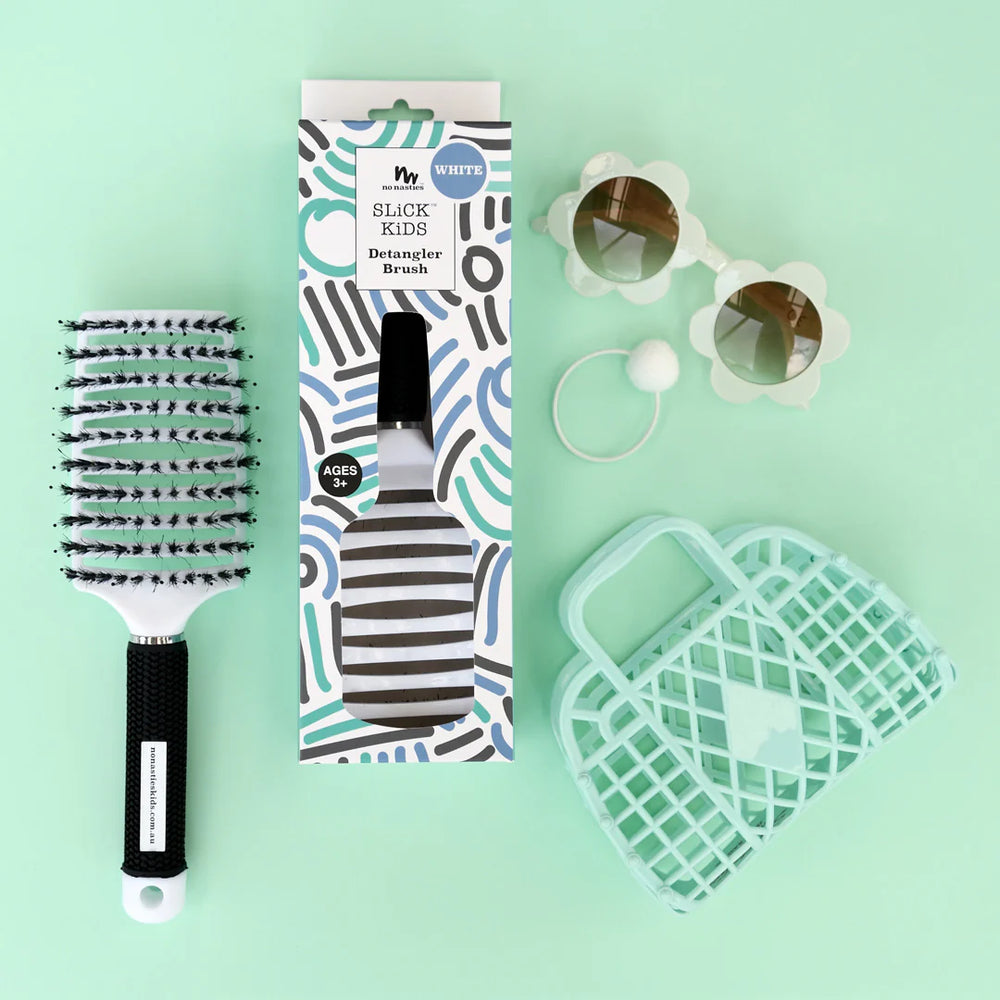 Detangler Hair Tamer Brush - White - No Nasties