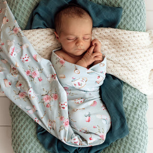 White Rabbit Organic Jersey Wrap & Beanie Set - Snuggle Hunny