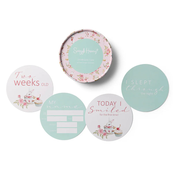 Tea Party & Sage Reversible Milestone Cards - Snuggle Hunny