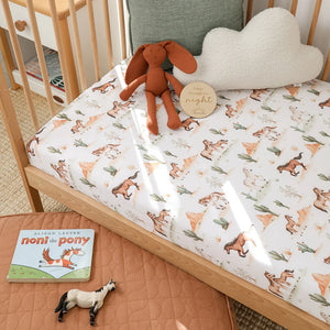Wild Horses Organic Fitted Cot Sheet - Snuggle Hunny