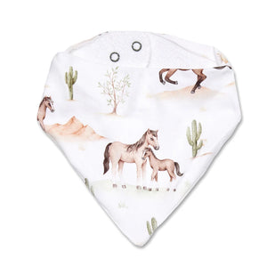 Wild Horses Organic Dribble Bib - Snuggle Hunny