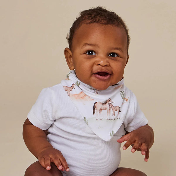 Wild Horses Organic Dribble Bib - Snuggle Hunny