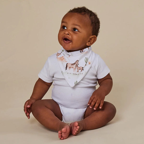 Wild Horses Organic Dribble Bib - Snuggle Hunny