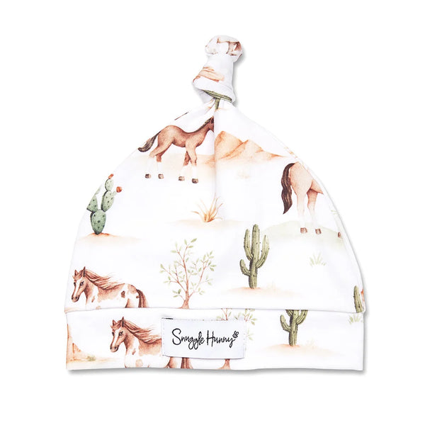 Wild Horses Organic Knotted Beanie - Snuggle Hunny