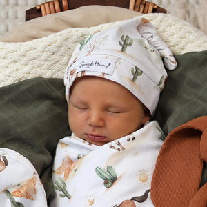 Wild Horses Organic Knotted Beanie - Snuggle Hunny