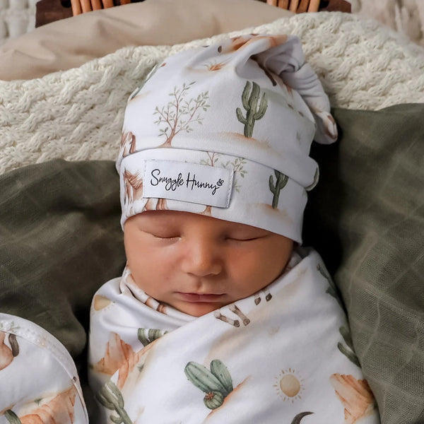 Wild Horses Organic Knotted Beanie - Snuggle Hunny