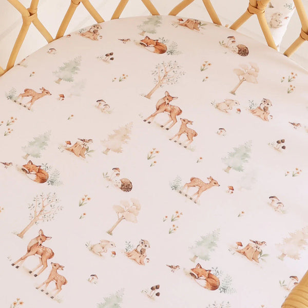 Woodland Tales Organic Bassinet Sheet / Change Pad Cover - Snuggle Hunny
