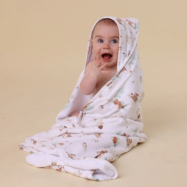 Woodland Tales Organic Hooded Baby Towel - Snuggle Hunny