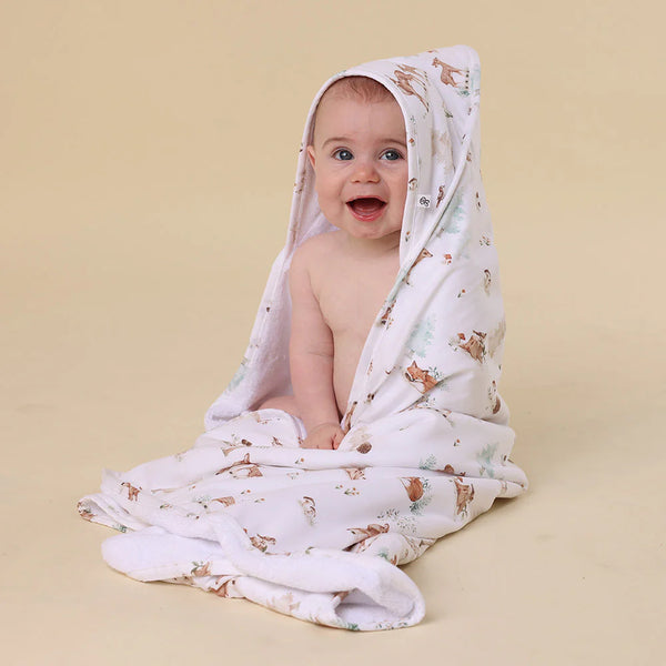Woodland Tales Organic Hooded Baby Towel - Snuggle Hunny