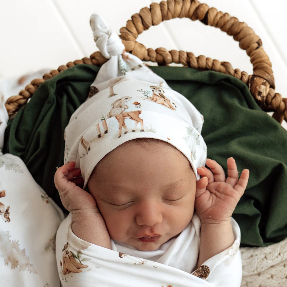 Woodland Tales Organic Knotted Beanie - Snuggle Hunny