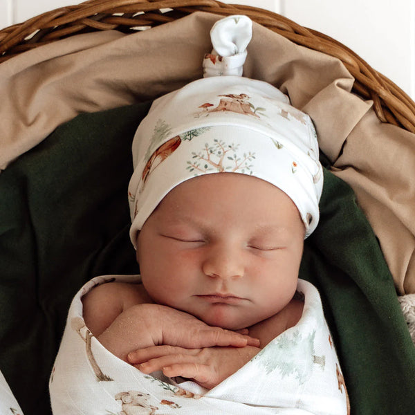 Woodland Tales Organic Knotted Beanie - Snuggle Hunny