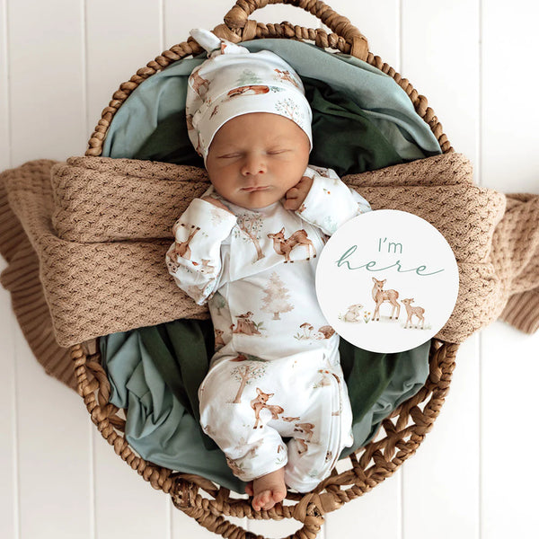 Woodland Tales & Pebble Reversible Milestone Cards - Snuggle Hunny