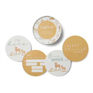 Woodland Tales & Pebble Reversible Milestone Cards - Snuggle Hunny