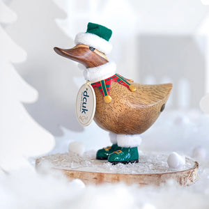Traditional Wooden Tartan Ducky Elves -DCUK