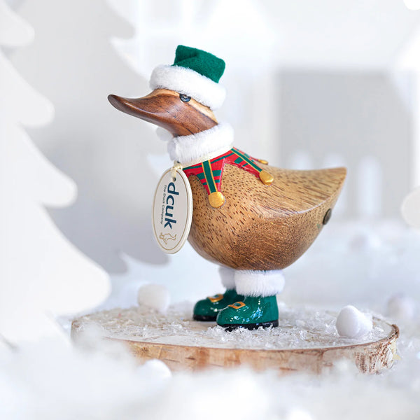 Traditional Wooden Tartan Ducky Elves -DCUK