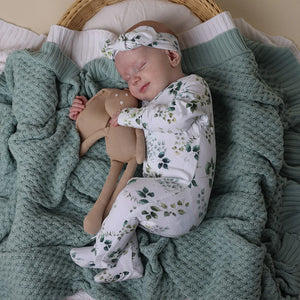 Eden Organic Snuggle Sleepsuit Zip Footie - Snuggle Hunny DISCOUNTED