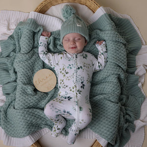 Eden Organic Snuggle Sleepsuit Zip Footie - Snuggle Hunny DISCOUNTED