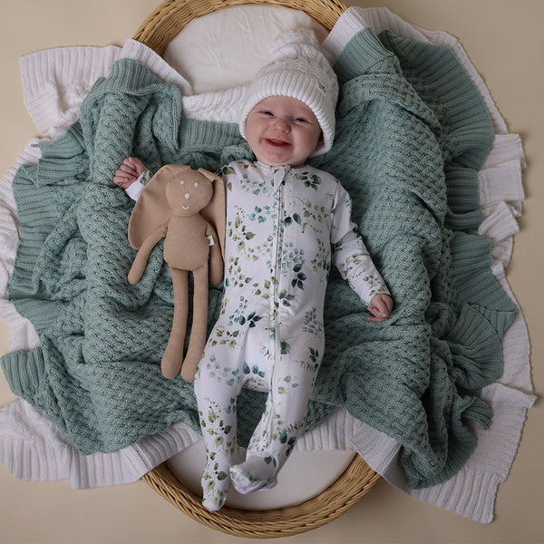 Eden Organic Snuggle Sleepsuit Zip Footie - Snuggle Hunny DISCOUNTED