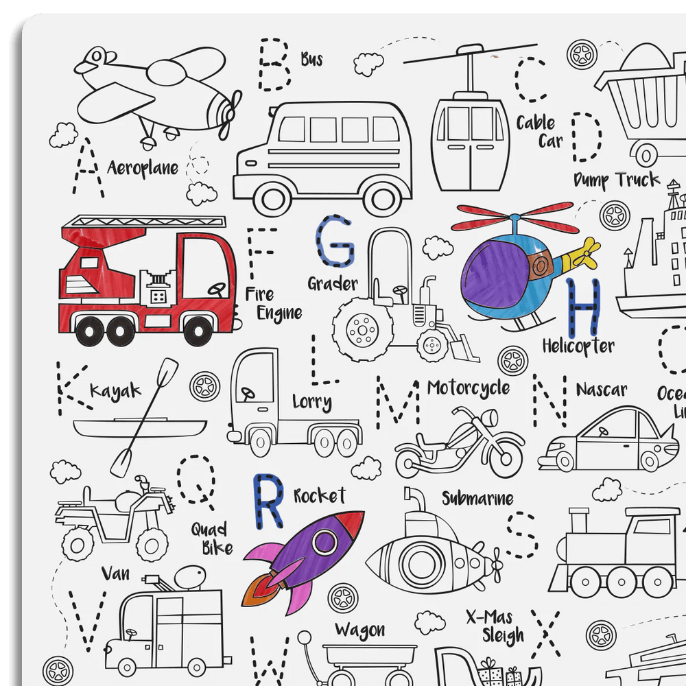 Toot Toot Honk Classic Colouring & Doodle Mat - Hey Doodle