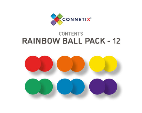 Rainbow Replacement Ball Pack 12 pc-  Connetix Tiles