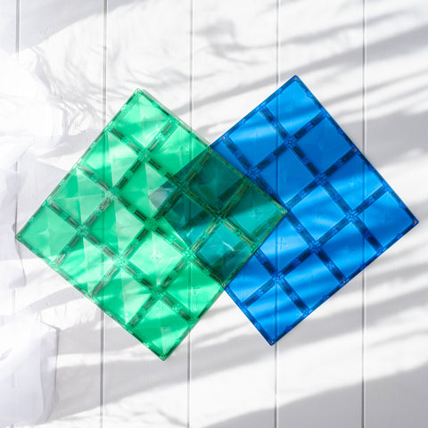 Base Plate pack 2 pc - Blue & Green - Connetix Tiles