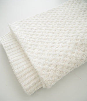 White Diamond Knit Baby Blanket - Snuggle Hunny Kids