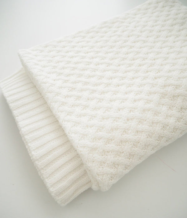 White Diamond Knit Baby Blanket - Snuggle Hunny Kids
