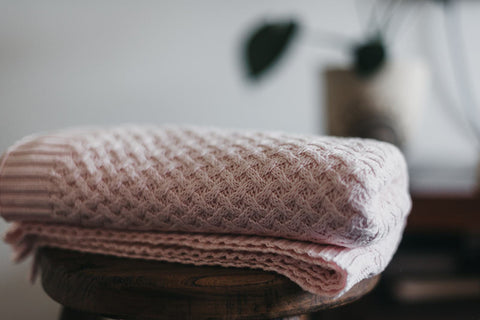 Blush Pink Diamond Knit Baby Blanket - Snuggle Hunny Kids