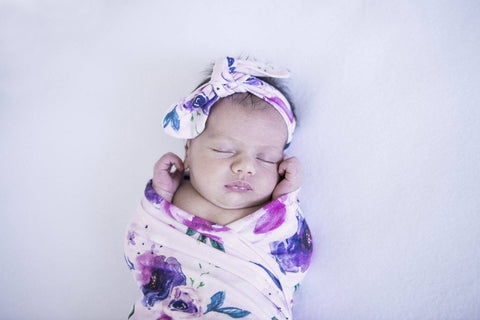 Floral Kiss - Jersey Wrap & Bow Set - Snuggle Hunny Kids DISCOUNTED