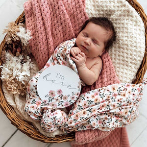 Spring Floral & Hazelnut Reversible Milestone Cards - Snuggle Hunny