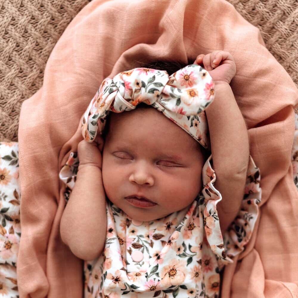 Spring Floral Organic Topknot - Snuggle Hunny