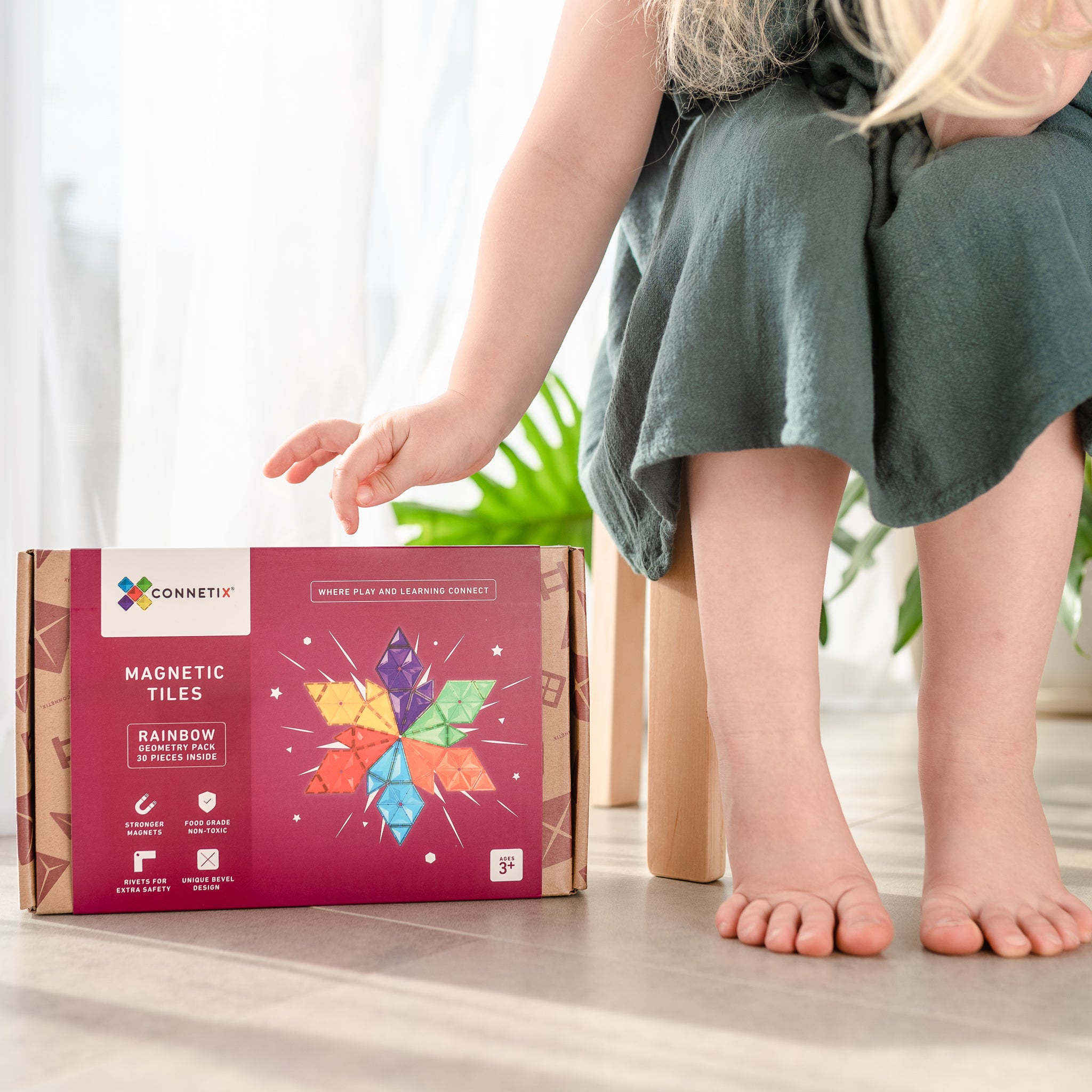 Rainbow Geometry Pack 30 pc - Connetix Tiles