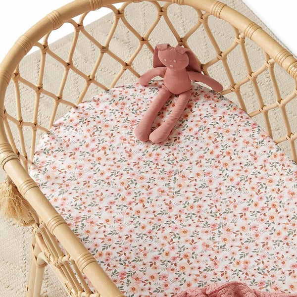 Spring Floral Bassinet Sheet / Change Pad Cover - Snuggle Hunny