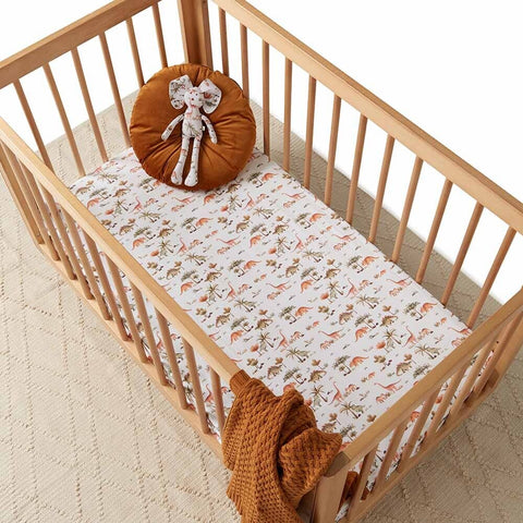Dino Fitted Cot Sheet - Snuggle Hunny