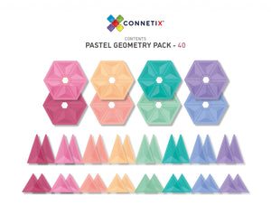 Pastel Geometry Pack 40 pc -  Connetix Tiles