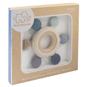 Multi Surface Teething Wheel - Steel Blue - Living Textiles