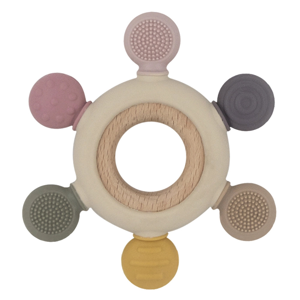 Multi Surface Teething Wheel - Rose - Living Textiles