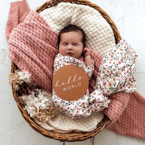 Spring Floral & Hazelnut Reversible Milestone Cards - Snuggle Hunny