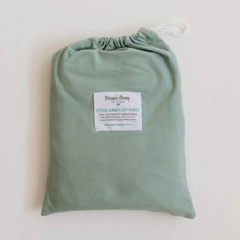 Sage Fitted Cot Sheet - Snuggle Hunny