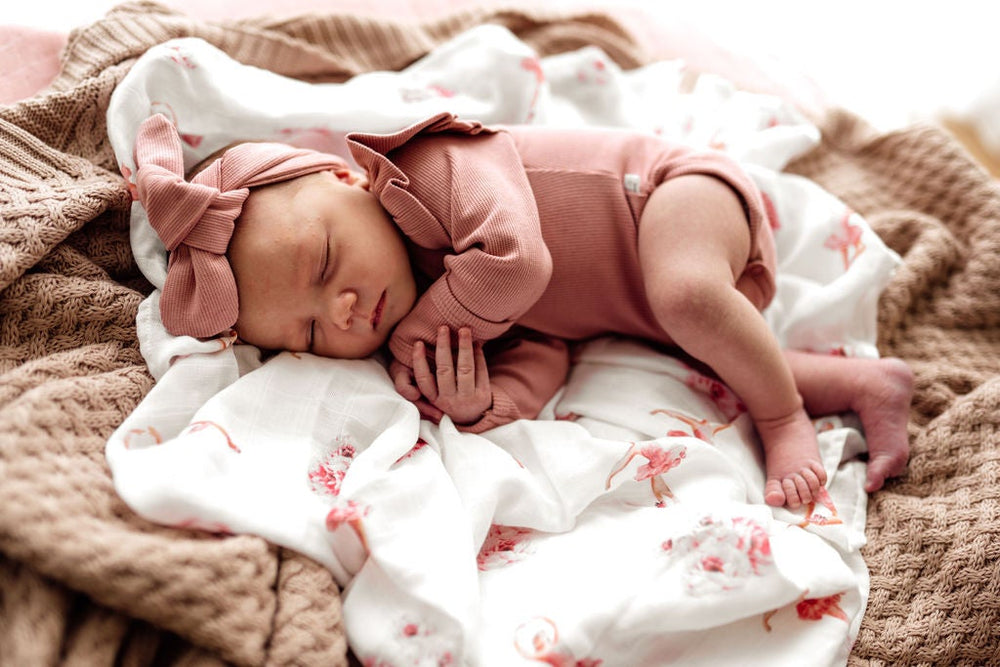 Rose Ribbed Topknot - Snuggle Hunny Kids