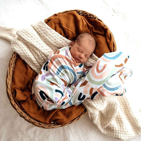 Rainbow Baby Organic Jersey Wrap & Beanie Set - Snuggle Hunny