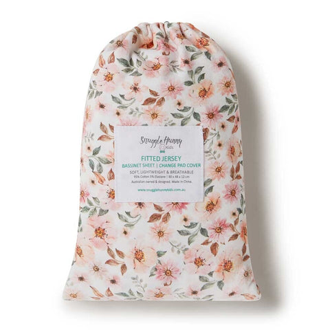 Spring Floral Bassinet Sheet / Change Pad Cover - Snuggle Hunny